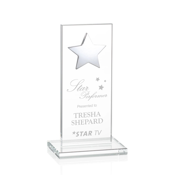 This illustrious Starfire Crystal award stands upright on an elegant Starfire... from ASI 84592 St Regis Group / St Regis