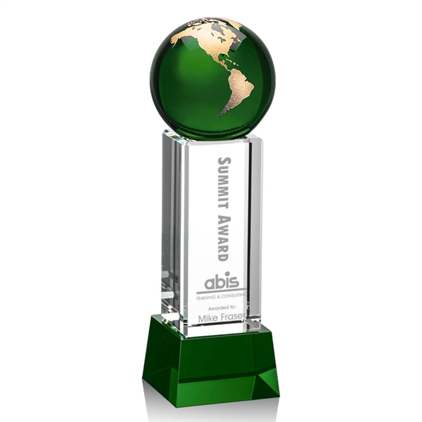 The Luz Globe award features a Green Optical Crystal globe perched... from ASI 84592 St Regis Group / St Regis