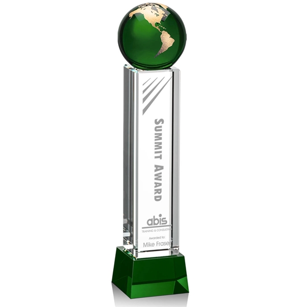 The Luz Globe award features a Green Optical Crystal globe perched... from ASI 84592 St Regis Group / St Regis