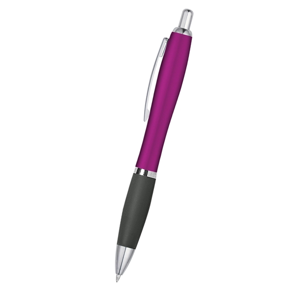 Ballpoint pen with plunger action and rubberized grip.... from ASI 61125 Hit Promotional Products / Hit®