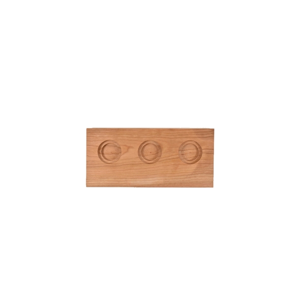 5" x 10 3/4" x 3/4" cherry wood three-slot beverage flight... from ASI 74601 Calico