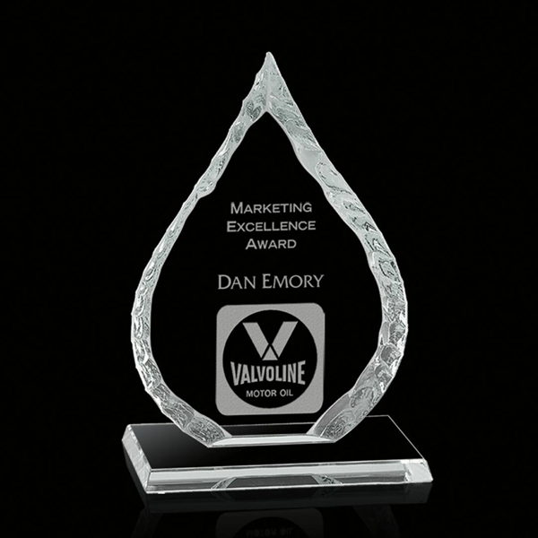 Iceberg Oil Drop Award- 3/8" Starfire.... from ASI 84592 St Regis Group / Prestige Glass