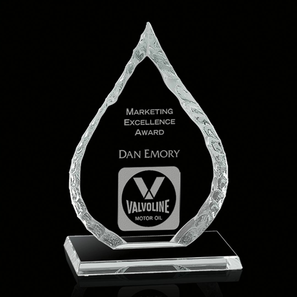 Iceberg Oil Drop Award- 3/8" Starfire.... from ASI 84592 St Regis Group / Prestige Glass