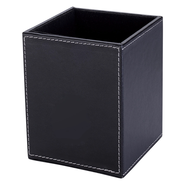 Polyurethane leatherette pen and pencil cup that measures 3 1/4" x... from ASI 61125 Hit Promotional Products / Hit®