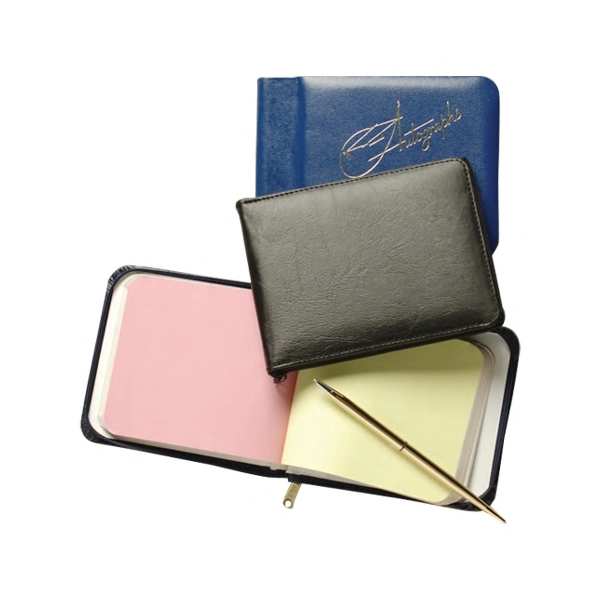 Autograph album, vinyl turned edge construction padded format with zipper closure.... from ASI 48575 Datamax International Inc / The Datamax Collection