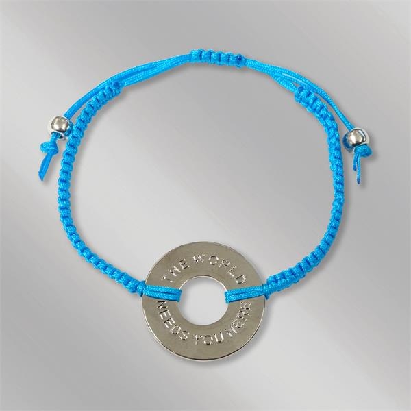 Thin braided cord bracelet includes one custom charm... from ASI 55610 Gempire/Floral Promotions