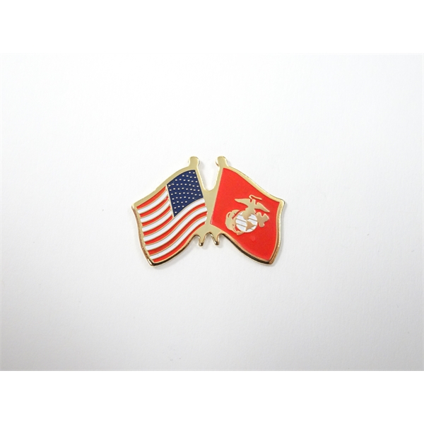 1" Pin featuring the American flag crossed with a military flag... from ASI 55610 Gempire/Floral Promotions