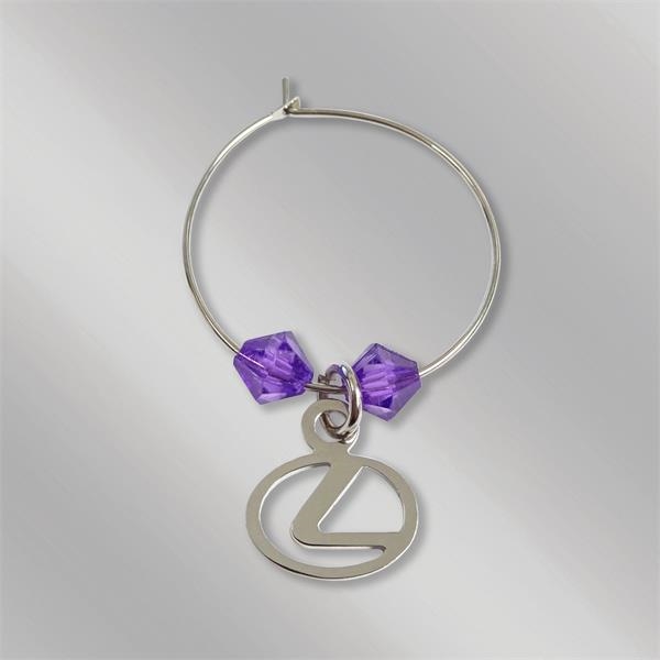 Cast wine glass charm. Includes 2 beads... from ASI 55610 Gempire/Floral Promotions