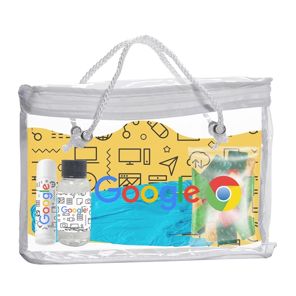 Gift set including Welcome Back card, cloth mask, SPF15 lip balm,... from ASI 44900 NC Custom (CI/Lanco)