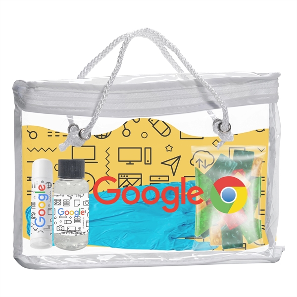 Welcome back kit features a face mask, sanitizer bottle, disposable nitrile... from ASI 44900 NC Custom (CI/Lanco) / Lanco