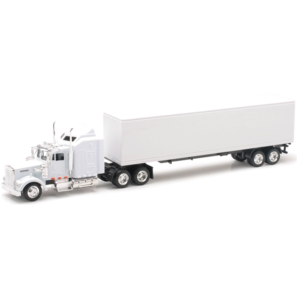 1:43 Scale Kenworth W900 White Long Trailer... from ASI 85620 H M Schmidt Co Inc