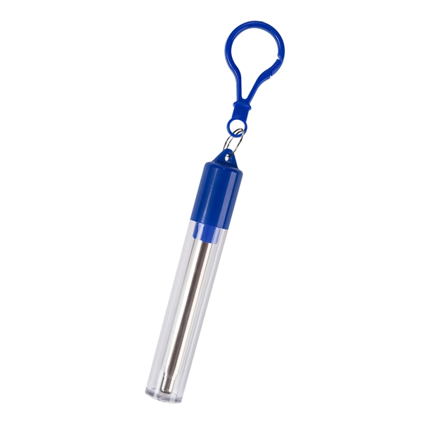9" collapsible, reusable stainless steel straw with silicone tip and wire... from ASI 61125 Hit Promotional Products / Hit®