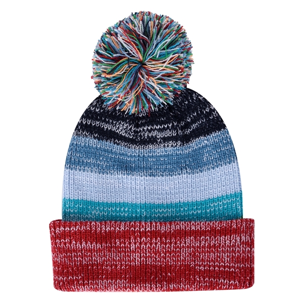 Rainbow-colored beanie made of 100% acrylic with cuff; one size fits... from ASI 61125 Hit Promotional Products / Hit®