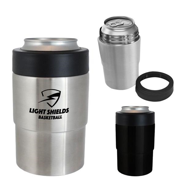 Insulated can holder made from stainless steel, fits most 12 oz.... from ASI 61125 Hit Promotional Products