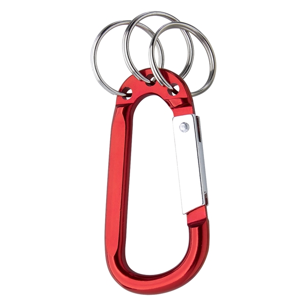 3" carabiner available in multiple colors with three split ring attachments.... from ASI 61125 Hit Promotional Products / Hit®