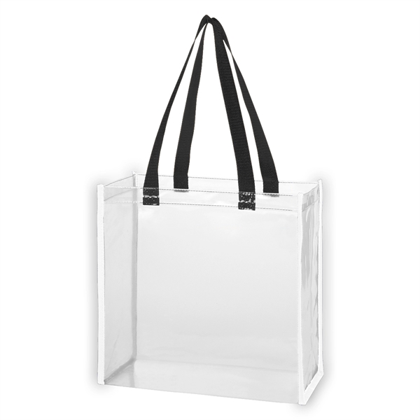 Clear PVC tote bag with a 6" gusset and patented reflective... from ASI 61125 Hit Promotional Products / Hit®