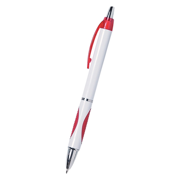 Sassy plunger action pen with rubber grip for writing comfort and... from ASI 61125 Hit Promotional Products / Hit®