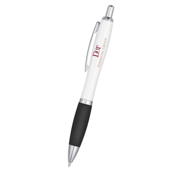 Ballpoint pen with plunger action and rubberized grip.... from ASI 61125 Hit Promotional Products / Hit®