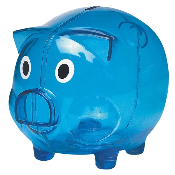 Plastic piggy bank with removable bottom plug for coin retrieval.... from ASI 61125 Hit Promotional Products / Hit®