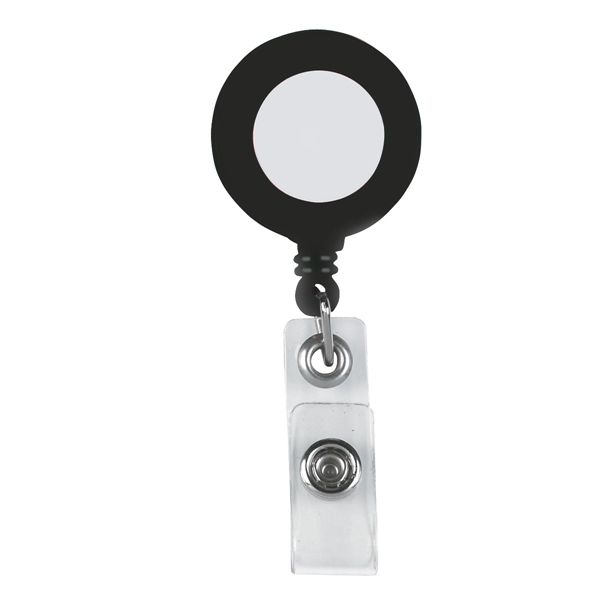 Badge holder with 24" retractable cord and white laminated label.... from ASI 61125 Hit Promotional Products / Hit®