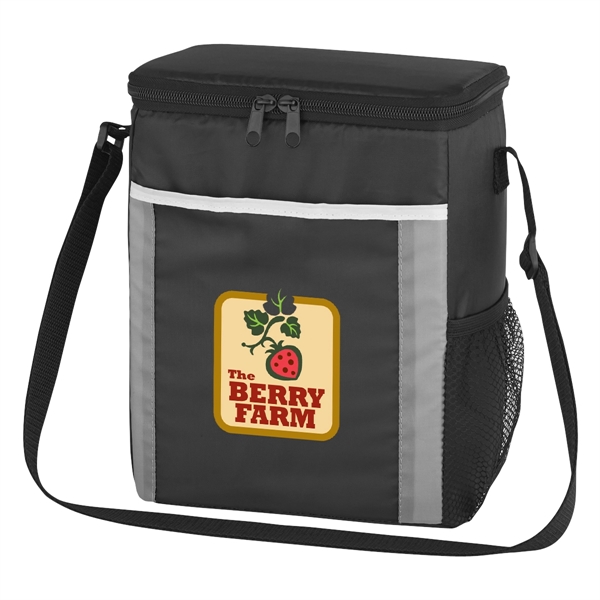 Cooler bag with double zippered closure and adjustable shoulder strap.... from ASI 61125 Hit Promotional Products / Hit®
