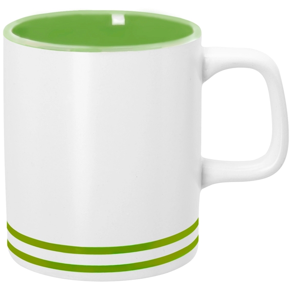 White ceramic mug with your choice of bright and bold accent... from ASI 61125 Hit Promotional Products / Hit®