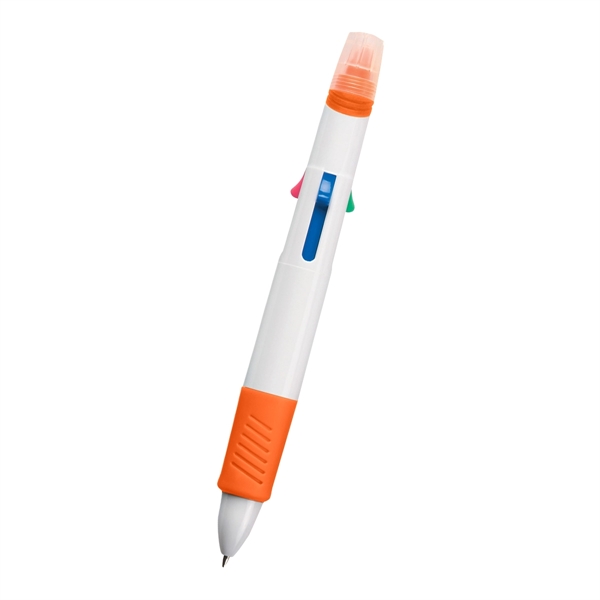 Quatro pen with highlighter includes 4 ink colors.... from ASI 61125 Hit Promotional Products / Hit®