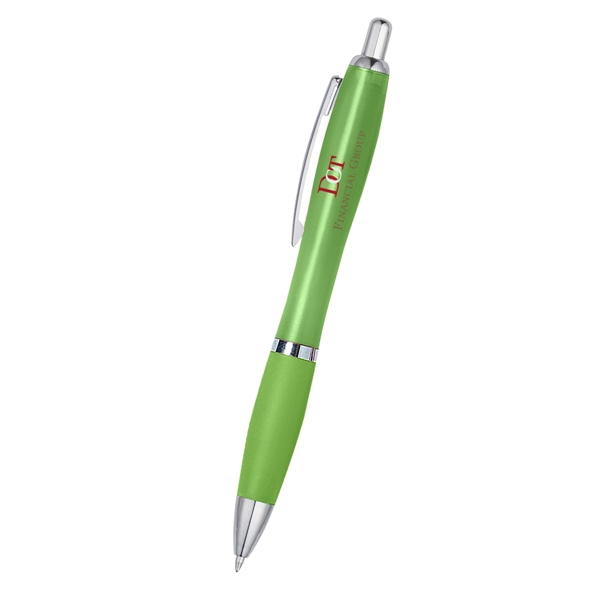 Ballpoint pen with plunger action and rubberized grip.... from ASI 61125 Hit Promotional Products / Hit®