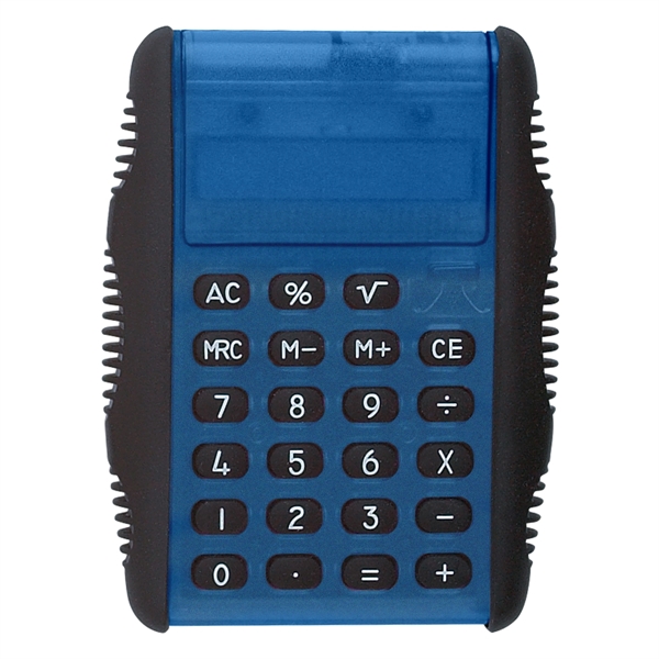 Flip calculator with soft touch keys and side grips for ultimate... from ASI 61125 Hit Promotional Products / Hit®