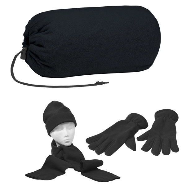 Brushed Polyester Fleece.  Scarf, Gloves and Cap in a Drawstring... from ASI 61125 Hit Promotional Products / Hit®
