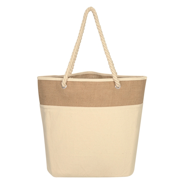 Burlap rope tote bag made of 12 oz. cotton canvas with... from ASI 61125 Hit Promotional Products / Hit®