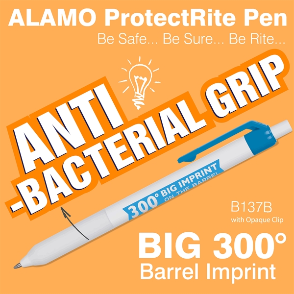 Retractable style pen with opaque clip, co-molded soft grip with an... from ASI 82498 RiteLine LLC