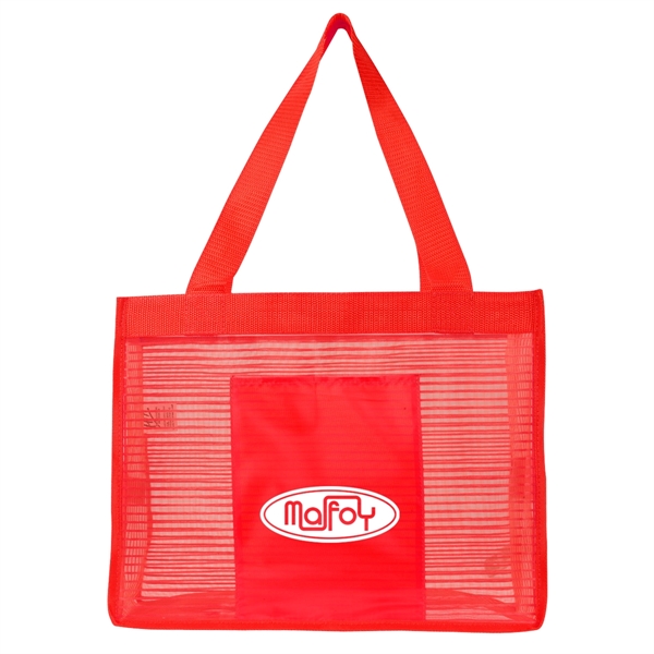 Nylon mesh/210D polyester sheer striped tote bag... from ASI 61125 Hit Promotional Products / Hit®