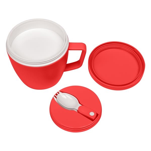 14 oz. Thermal Mug with Spoon and Fork Set keeps food... from ASI 61125 Hit Promotional Products / Hit®