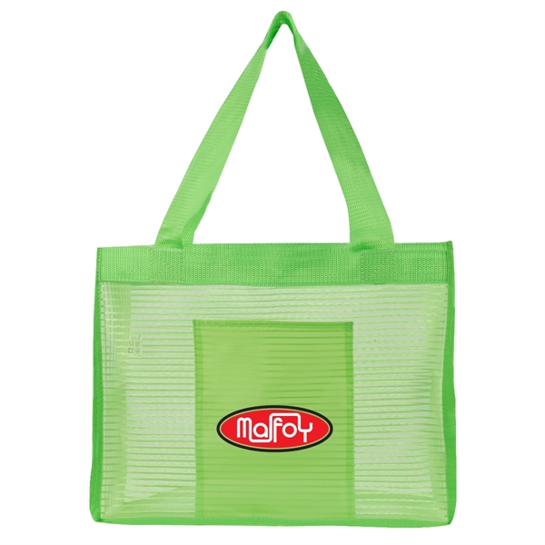 Nylon mesh/210D polyester sheer striped tote bag... from ASI 61125 Hit Promotional Products / Hit®