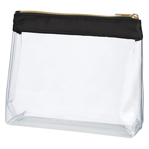 Sadie cosmetic bag made of clear PVC with satin material, a... from ASI 61125 Hit Promotional Products / Hit®