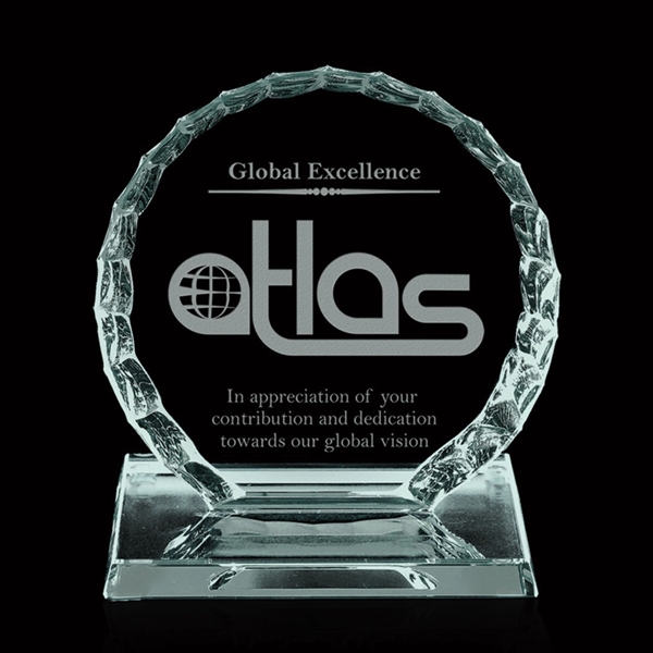 Iceberg Circle Award- 3/8" thick, Jade.... from ASI 84592 St Regis Group / Prestige Glass