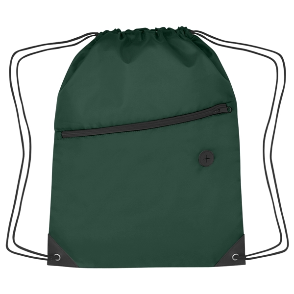 Sports pack with drawstring closure and large front zippered pocket.... from ASI 61125 Hit Promotional Products / Hit®
