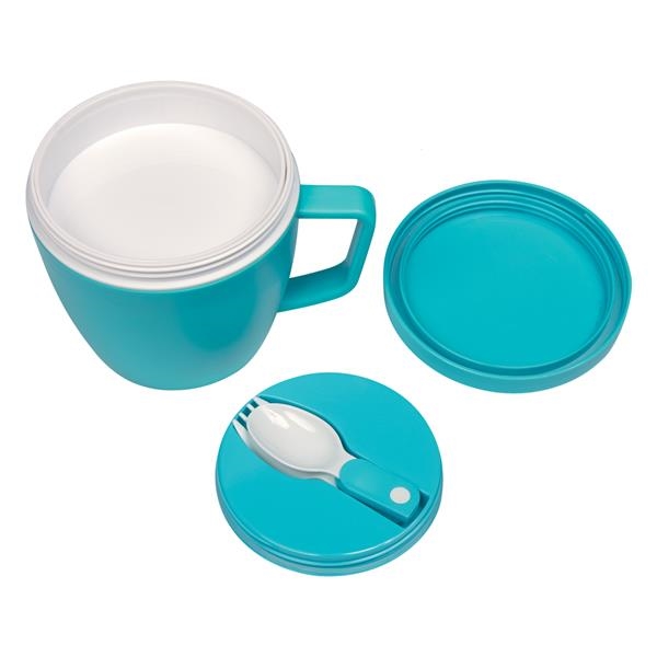 14 oz. Thermal Mug with Spoon and Fork Set keeps food... from ASI 61125 Hit Promotional Products / Hit®