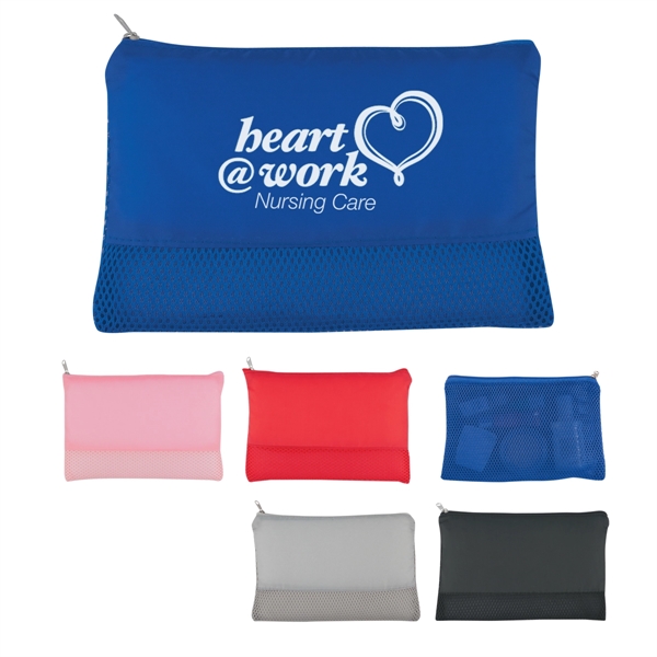 Mesh vanity bag with main zippered compartment.... from ASI 61125 Hit Promotional Products / Hit®