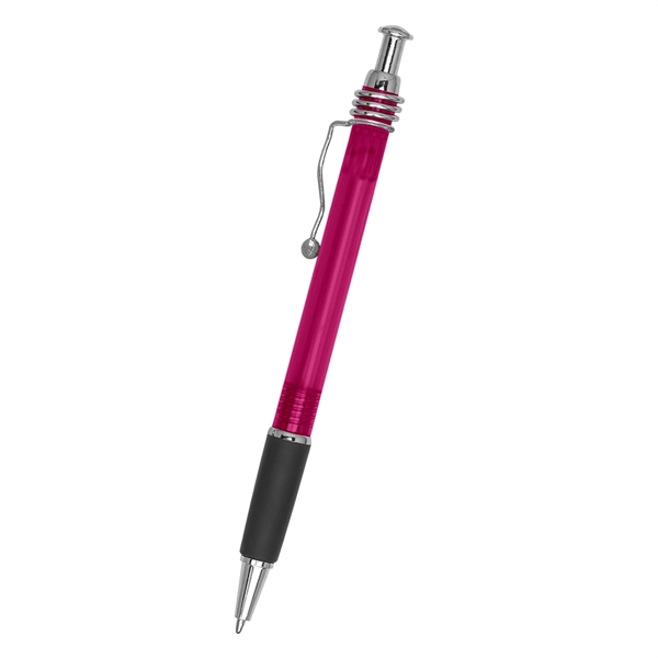 Wired plunger action pen with rubber grip for writing comfort and... from ASI 61125 Hit Promotional Products / Hit®