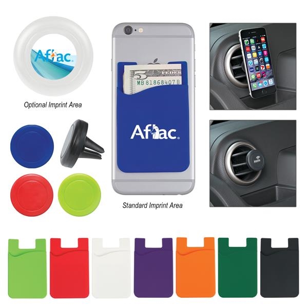 Magnetic phone wallet with automobile air vent attachment... from ASI 61125 Hit Promotional Products / Hit®