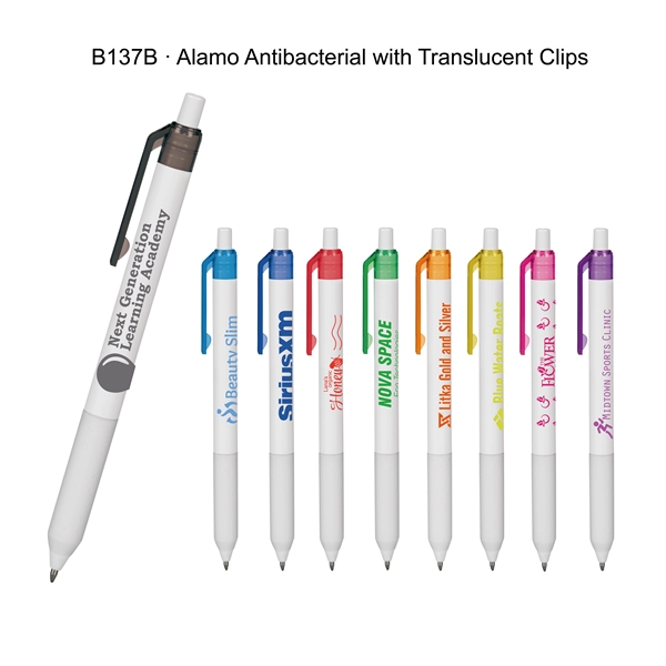 Retractable style pen with translucent clip, co-molded soft grip with an... from ASI 82498 RiteLine LLC