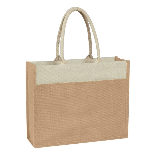 Jute Tote with Front Pocket.  Made from 100% Pure Natural... from ASI 61125 Hit Promotional Products / Hit®
