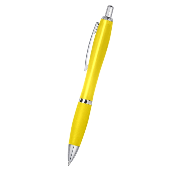 Ballpoint pen with plunger action and rubberized grip.... from ASI 61125 Hit Promotional Products / Hit®