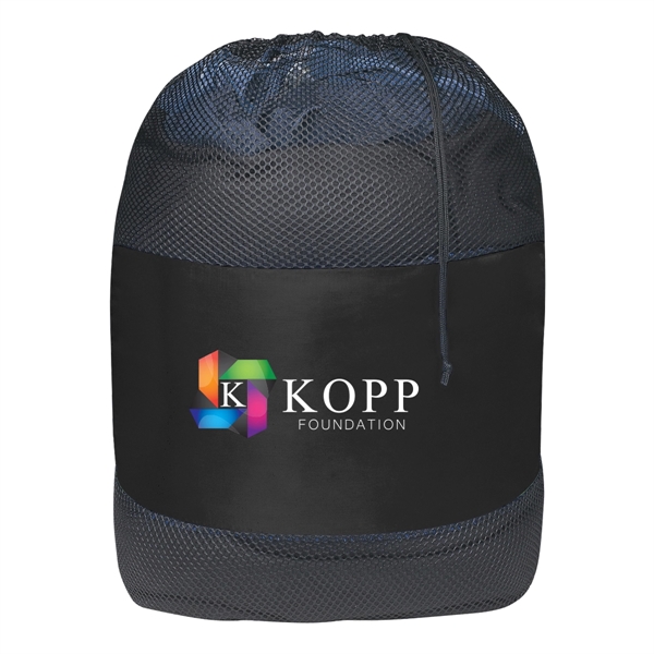 Laundry bag made of 210 Denier Polyester with soft nylon mesh... from ASI 61125 Hit Promotional Products / Hit®