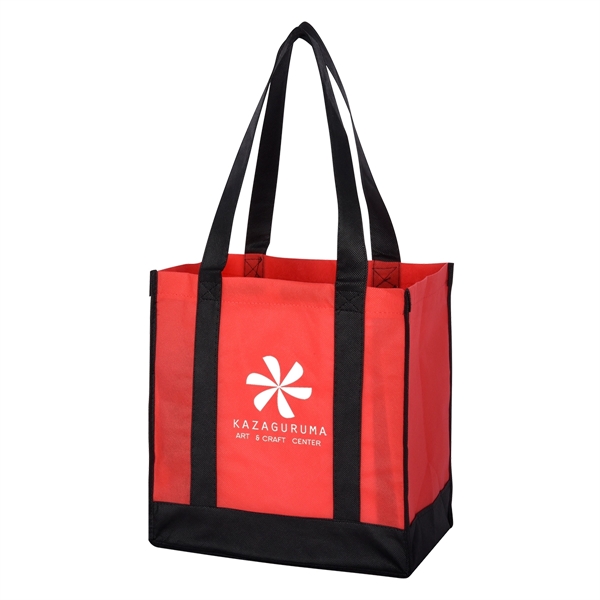 Non-Woven Two-Tone Shopper Tote Bag.  Made Of 80 Gram Non-Woven,... from ASI 61125 Hit Promotional Products / Hit®