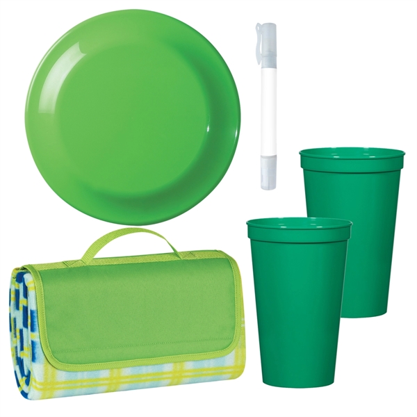 Kit with picnic blanket, cups, and more for outdoor fun.... from ASI 61125 Hit Promotional Products