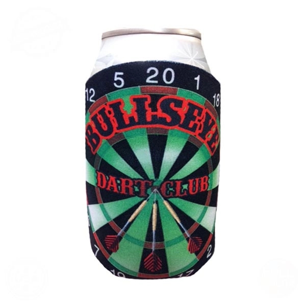 Premium Full Color Dye Sublimated Collapsible Foam Dartboard Shaped Can Insulator.... from ASI 63009 J I T Manufacturing Inc / Just in Time JIT Promo