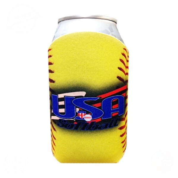 Premium Full Color Dye Sub Collapsible Foam Softball Shaped Can Insulator.... from ASI 63009 J I T Manufacturing Inc / Just in Time JIT Promo